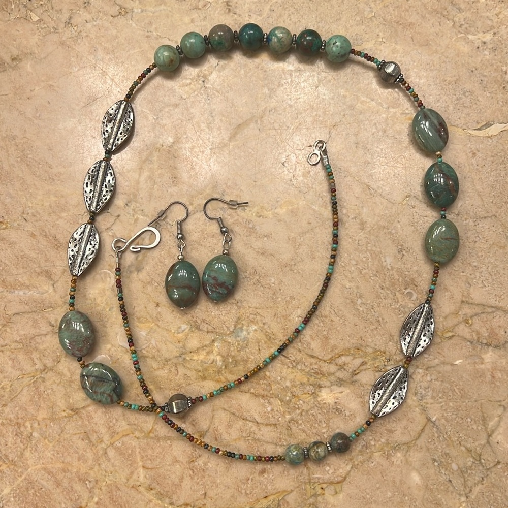 Handmade necklace and earrings